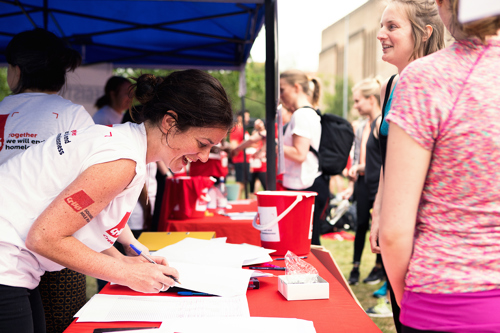 Volunteers help at a Crisis event