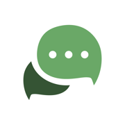 Two tone green icon of speech bubbles